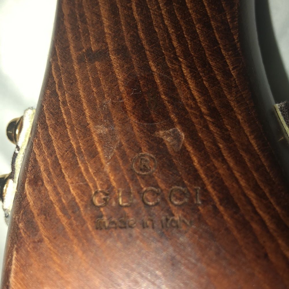 Gucci flower print wooden heel - Picture 9 of 10
